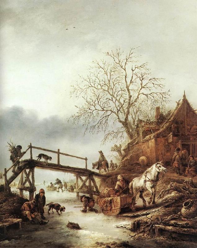 OSTADE, Isaack van A Winter Scene  ag oil painting image